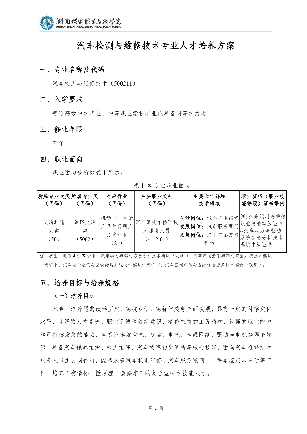 1066vip威尼斯2022级汽车检测与维修技术专业人才培养方案V10.0_page-0003.jpg